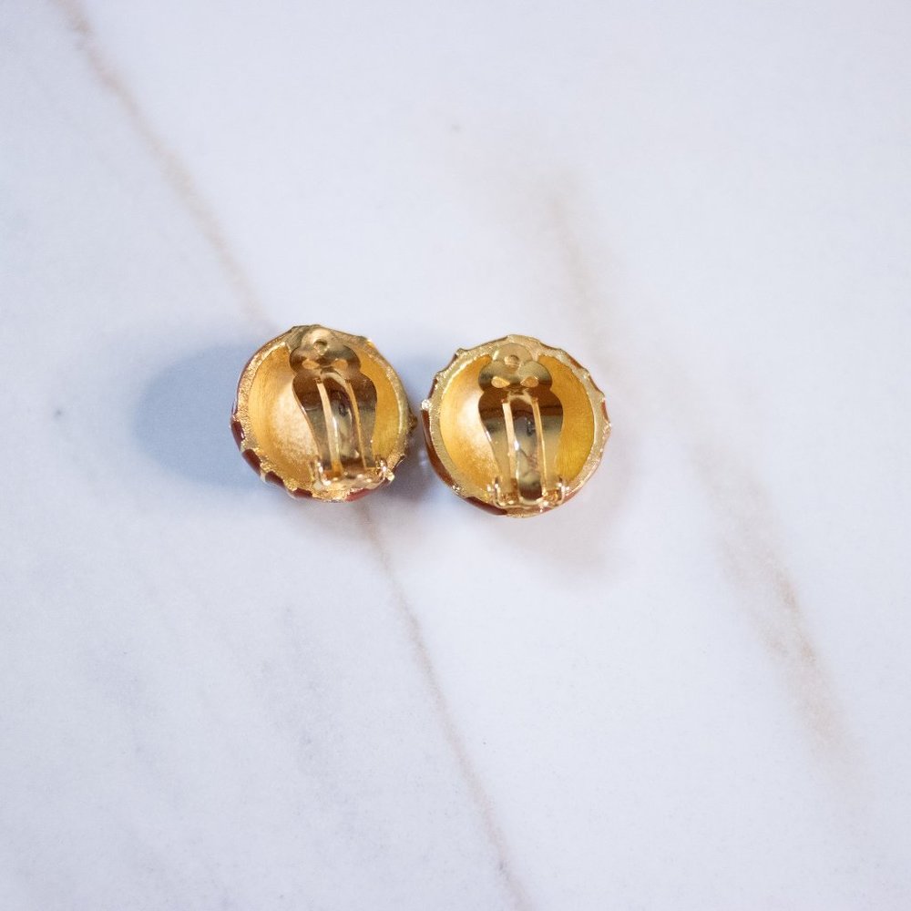GEOFFREY BEENE‎ ORANGE STATEMENT EARRINGS View 2